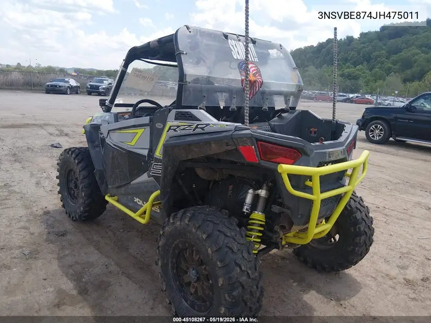 2018 Polaris Rzr S 900 Eps VIN: 3NSVBE874JH475011 Lot: 45108267