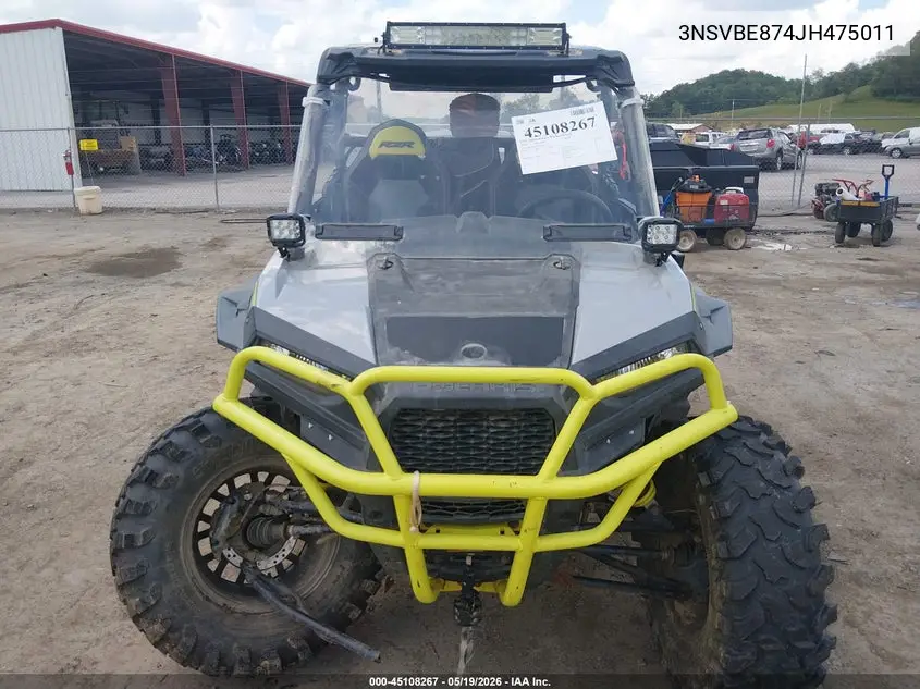 2018 Polaris Rzr S 900 Eps VIN: 3NSVBE874JH475011 Lot: 45108267