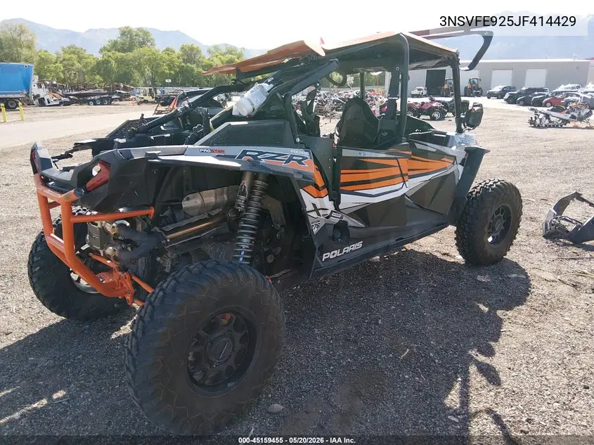 2018 Polaris Rzr Xp 4 Turbo Eps VIN: 3NSVFE925JF414429 Lot: 45159455