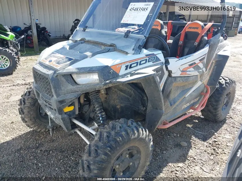 2018 Polaris Rzr S 1000 Eps VIN: 3NSVBE993JH016519 Lot: 45483585