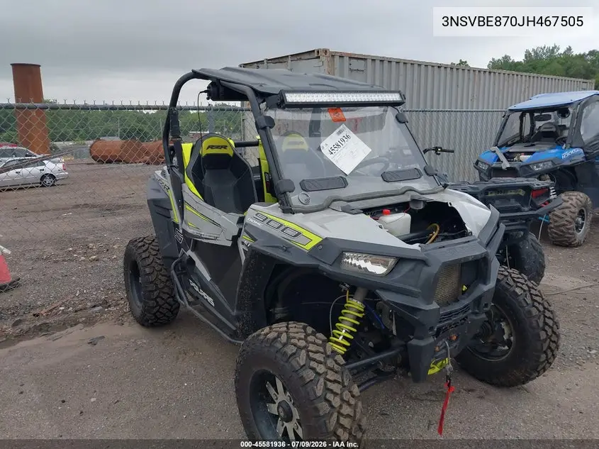 2018 Polaris Rzr S 900 Eps VIN: 3NSVBE870JH467505 Lot: 45581936