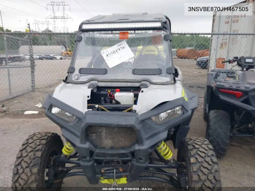 2018 Polaris Rzr S 900 Eps VIN: 3NSVBE870JH467505 Lot: 45581936
