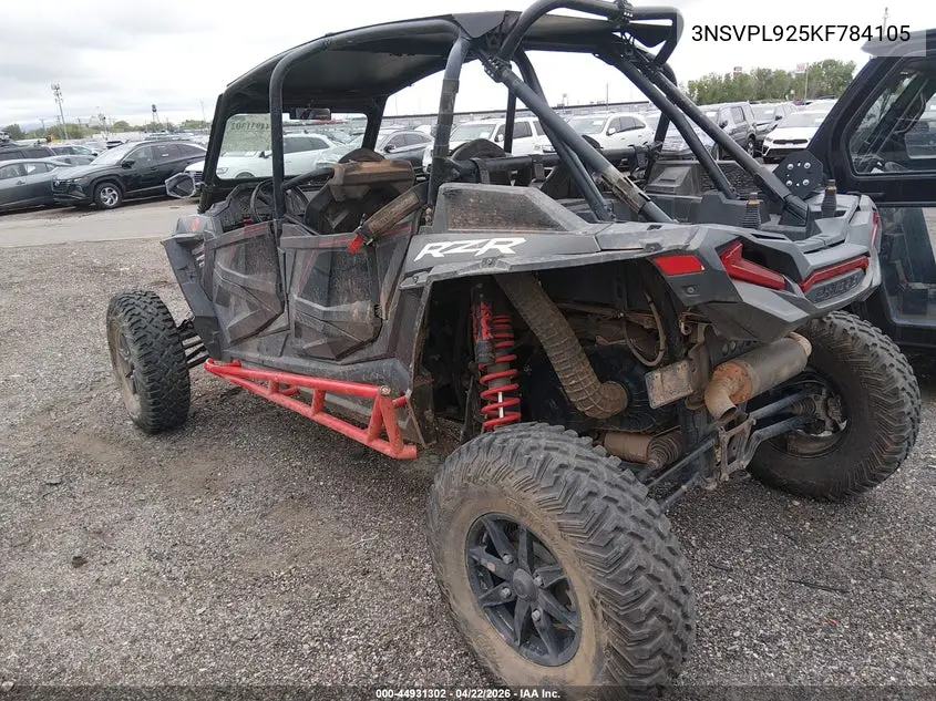 2019 Polaris Rzr Xp 4 Turbo S VIN: 3NSVPL925KF784105 Lot: 44931302