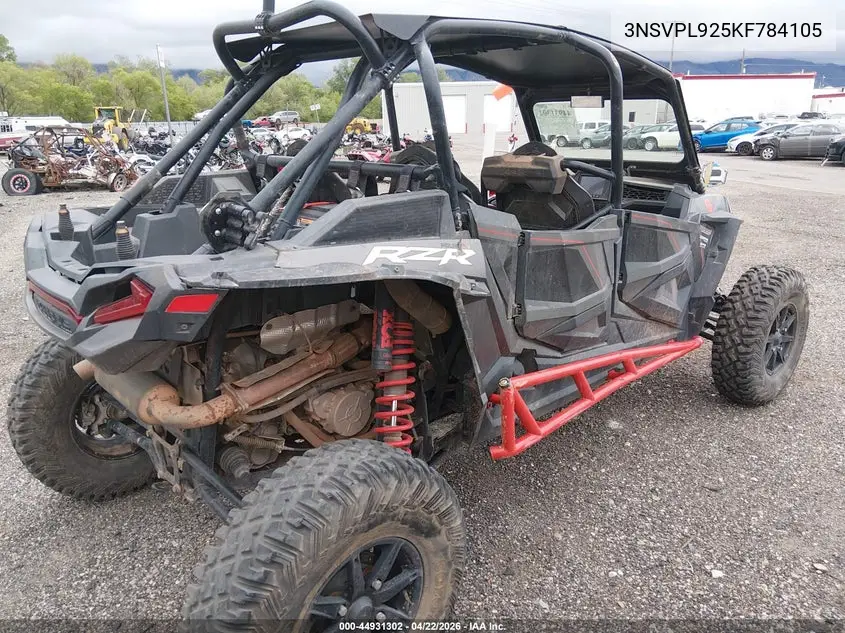 2019 Polaris Rzr Xp 4 Turbo S VIN: 3NSVPL925KF784105 Lot: 44931302