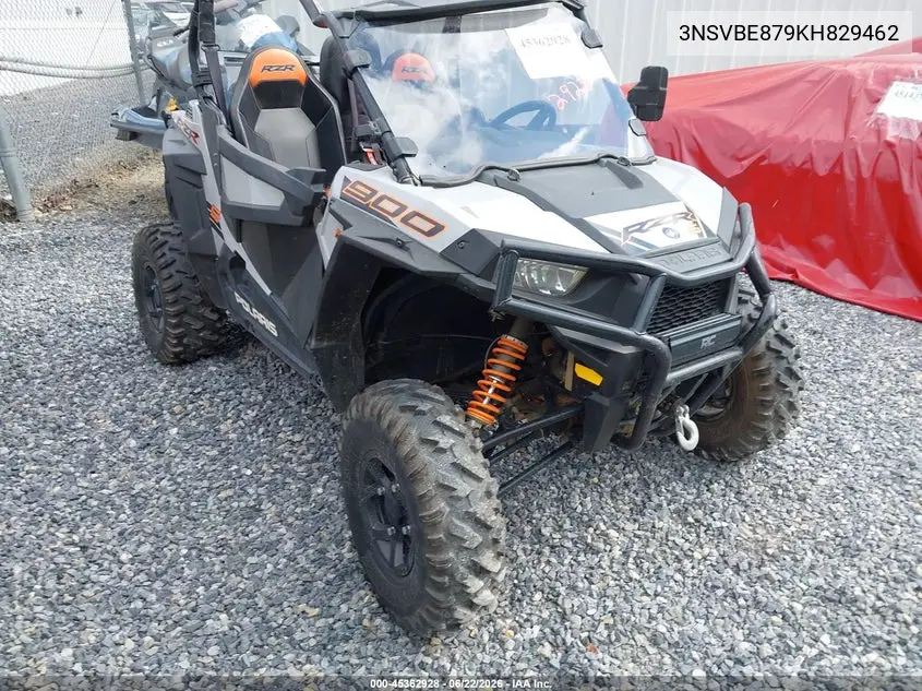 2019 Polaris Rzr S 900 Eps VIN: 3NSVBE879KH829462 Lot: 45362928