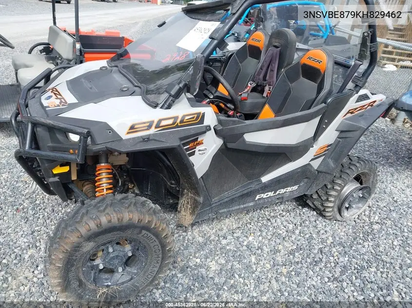2019 Polaris Rzr S 900 Eps VIN: 3NSVBE879KH829462 Lot: 45362928