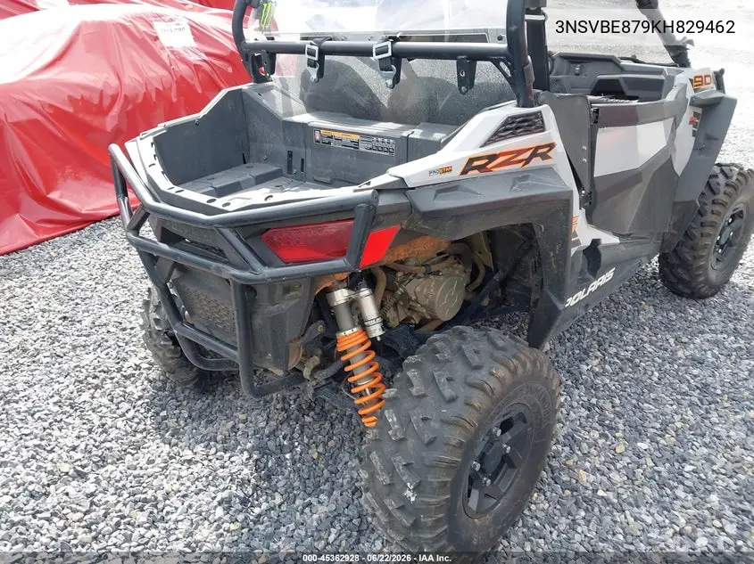 2019 Polaris Rzr S 900 Eps VIN: 3NSVBE879KH829462 Lot: 45362928