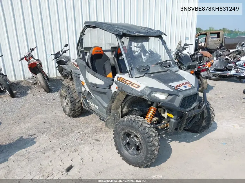 2019 Polaris Rzr S 900 Eps VIN: 3NSVBE878KH831249 Lot: 45654904