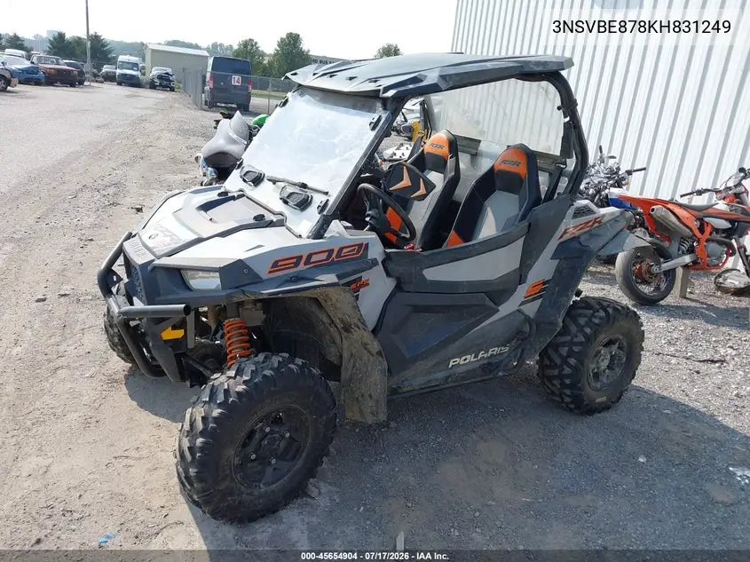 2019 Polaris Rzr S 900 Eps VIN: 3NSVBE878KH831249 Lot: 45654904