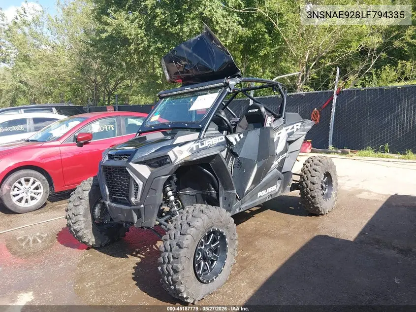 2020 Polaris Rzr Xp Turbo VIN: 3NSNAE928LF794335 Lot: 45187779