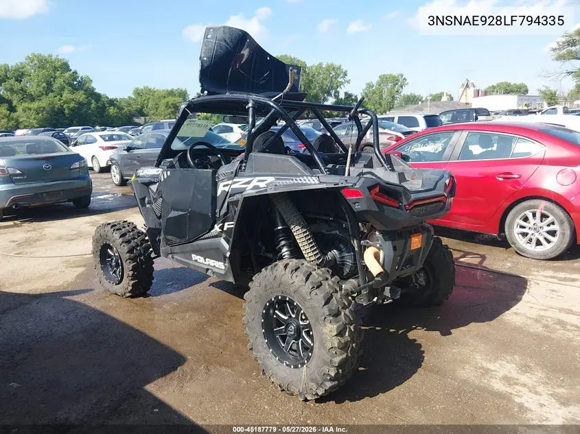 2020 Polaris Rzr Xp Turbo VIN: 3NSNAE928LF794335 Lot: 45187779