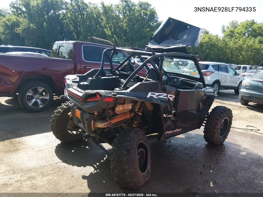 2020 Polaris Rzr Xp Turbo VIN: 3NSNAE928LF794335 Lot: 45187779