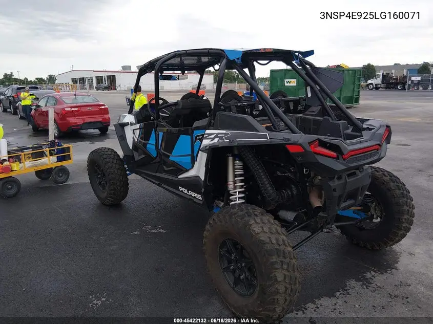 2020 Polaris Rzr Xp 4 Turbo S Velocity VIN: 3NSP4E925LG160071 Lot: 45422132