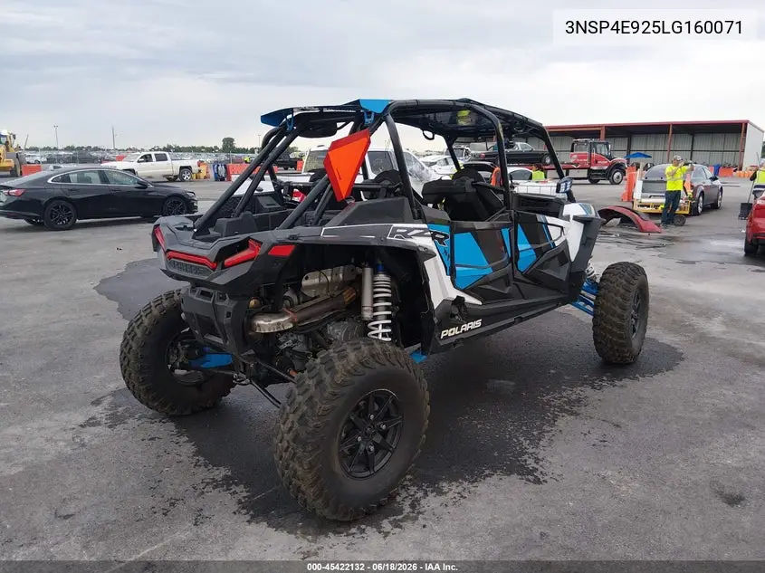 2020 Polaris Rzr Xp 4 Turbo S Velocity VIN: 3NSP4E925LG160071 Lot: 45422132