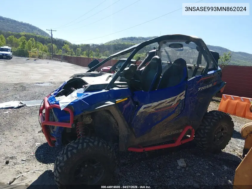 2021 Polaris Rzr Trail S 1000 Premium VIN: 3NSASE993MN862024 Lot: 44916500