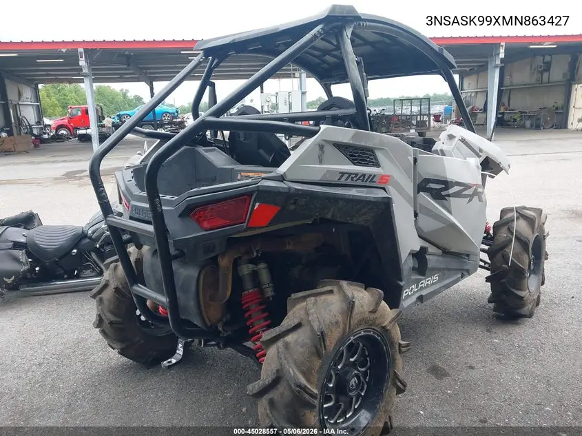 2021 Polaris Rzr Trail S 1000 Ultimate VIN: 3NSASK99XMN863427 Lot: 45028557