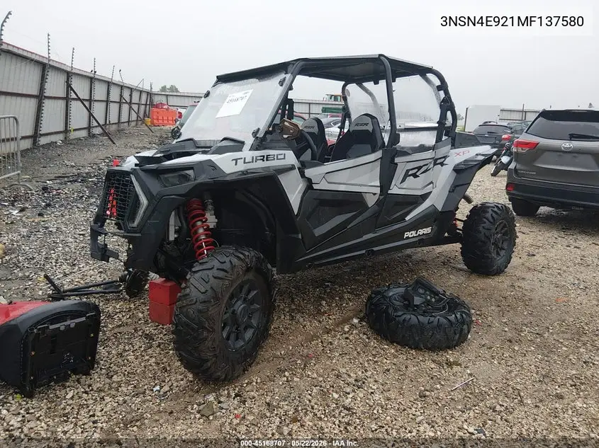 2021 Polaris Rzr Xp 4 Turbo VIN: 3NSN4E921MF137580 Lot: 45168707