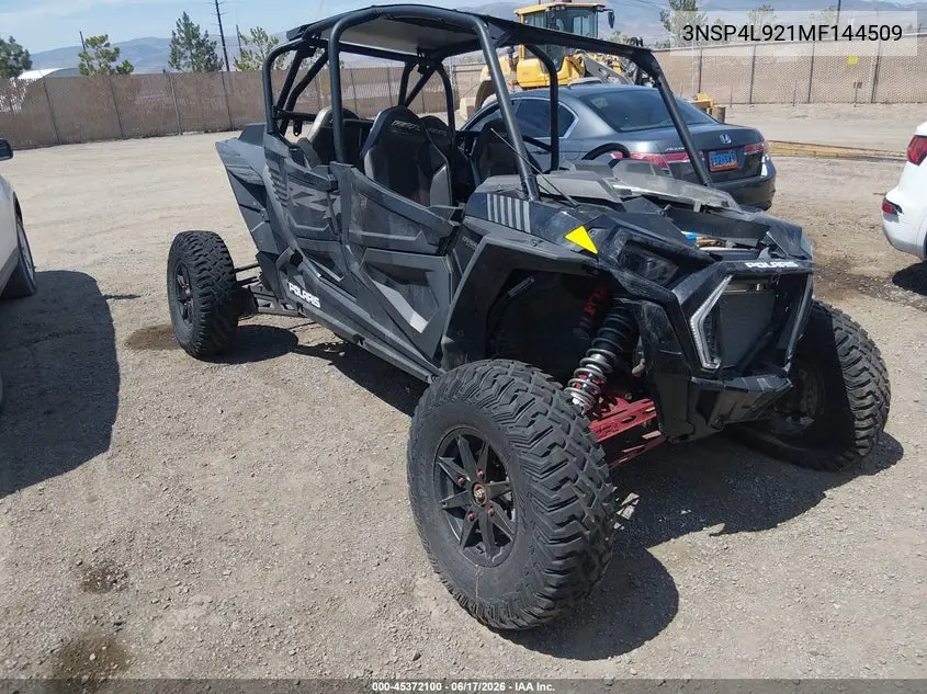 2021 Polaris Rzr Turbo S 4 VIN: 3NSP4L921MF144509 Lot: 45372100