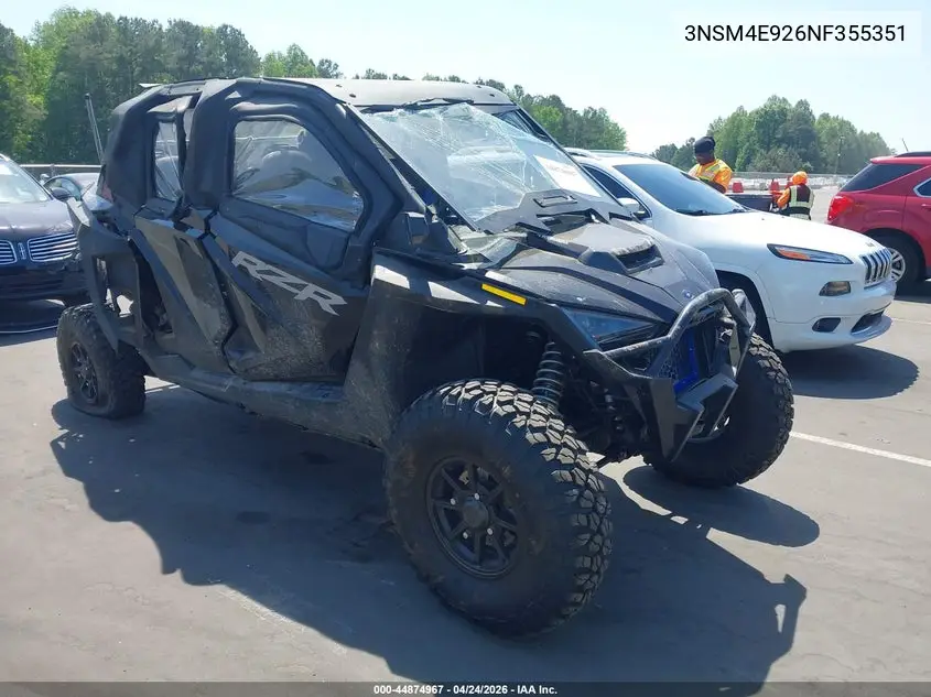 2022 Polaris Rzr Pro Xp 4 Sport VIN: 3NSM4E926NF355351 Lot: 44874967