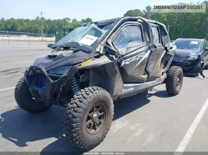 2022 Polaris Rzr Pro Xp 4 Sport VIN: 3NSM4E926NF355351 Lot: 44874967