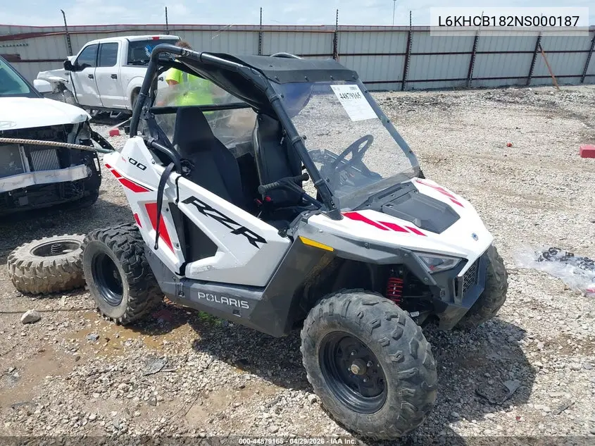 2022 Polaris Rzr 200 Efi VIN: L6KHCB182NS000187 Lot: 44879165