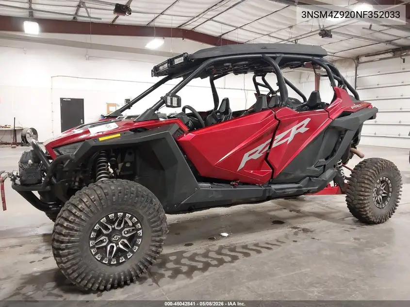 2022 Polaris Rzr Pro Xp 4 Premium VIN: 3NSM4Z920NF352033 Lot: 45042841