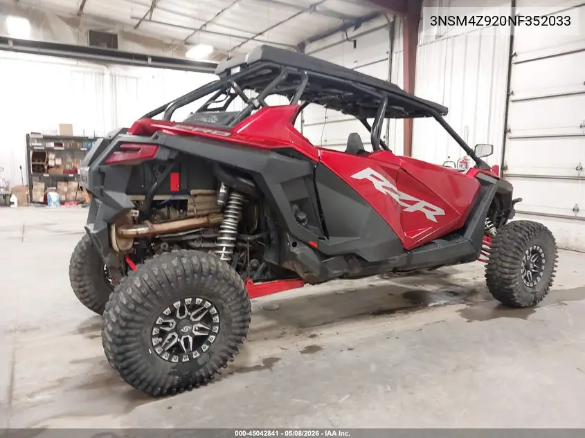 2022 Polaris Rzr Pro Xp 4 Premium VIN: 3NSM4Z920NF352033 Lot: 45042841