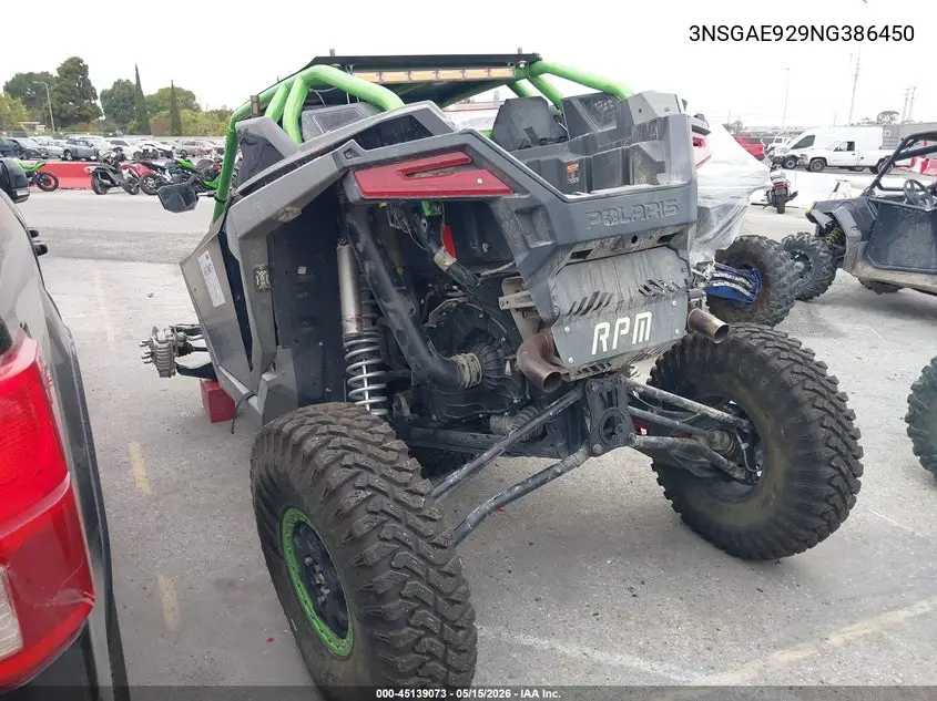 2022 Polaris Rzr Turbo R Sport VIN: 3NSGAE929NG386450 Lot: 45139073