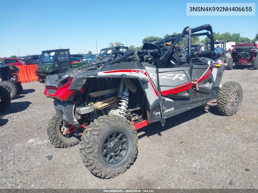2022 Polaris Rzr Xp 4 1000 Premium VIN: 3NSN4K992NH406655 Lot: 45262442