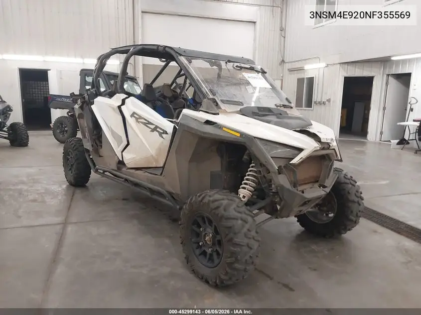 2022 Polaris Rzr Pro Xp 4 Sport VIN: 3NSM4E920NF355569 Lot: 45299143