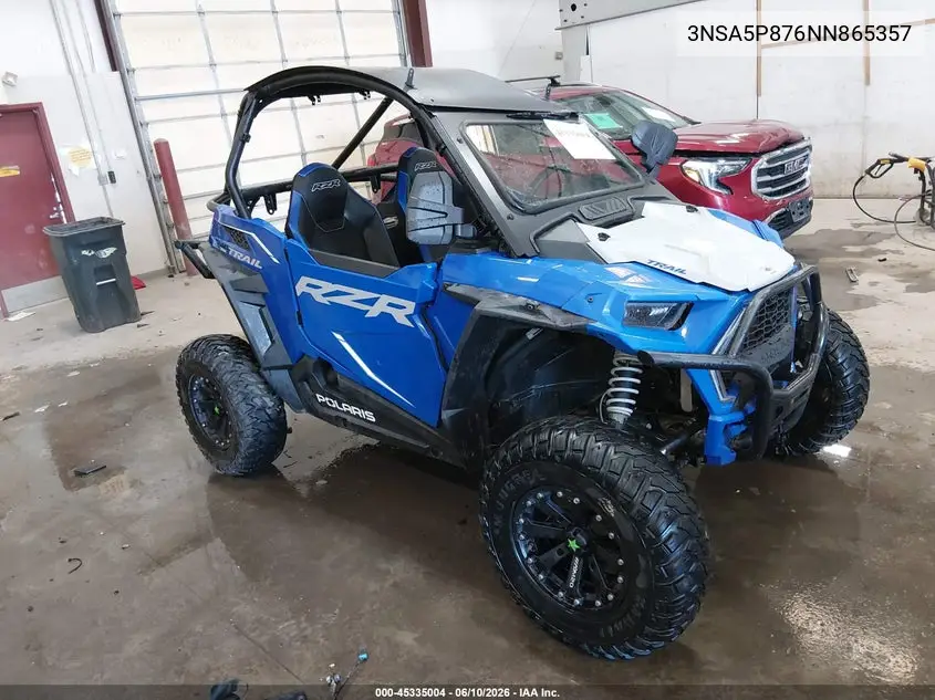 2022 Polaris Rzr Trail Premium VIN: 3NSA5P876NN865357 Lot: 45335004