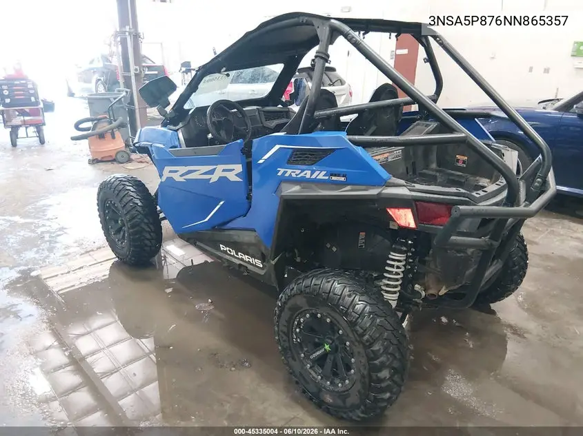 2022 Polaris Rzr Trail Premium VIN: 3NSA5P876NN865357 Lot: 45335004