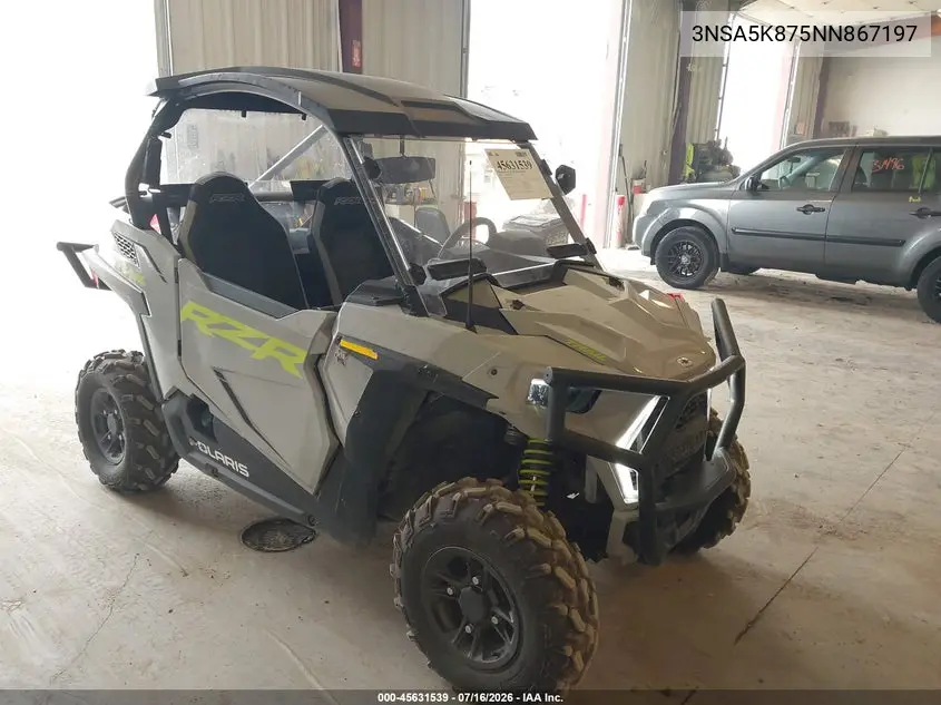 2022 Polaris Rzr Trail Ultimate VIN: 3NSA5K875NN867197 Lot: 45631539