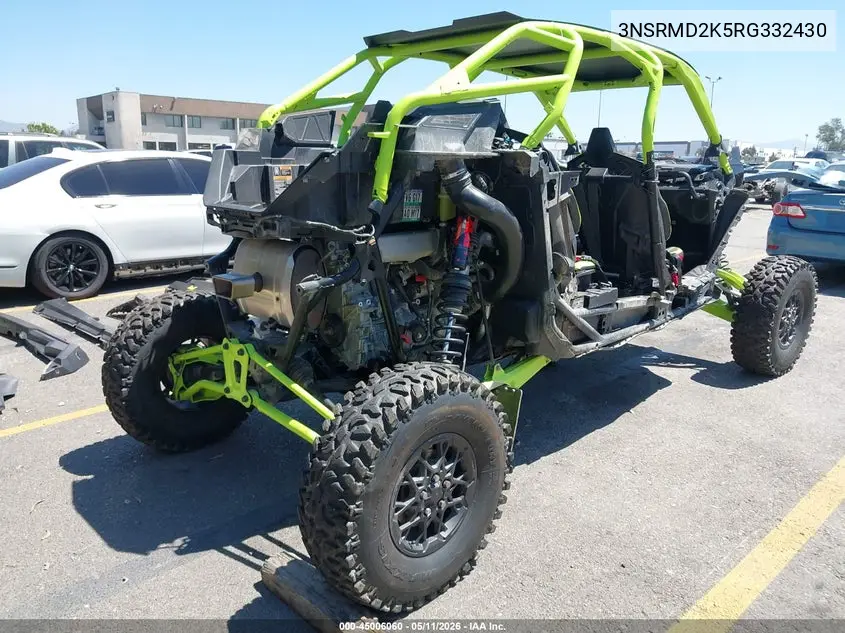 2024 Polaris Rzr Pro R 4 Ultimate VIN: 3NSRMD2K5RG332430 Lot: 45006060