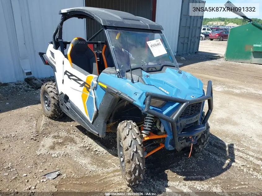 2024 Polaris Rzr Trail Ultimate VIN: 3NSA5K87XRH091332 Lot: 45436402