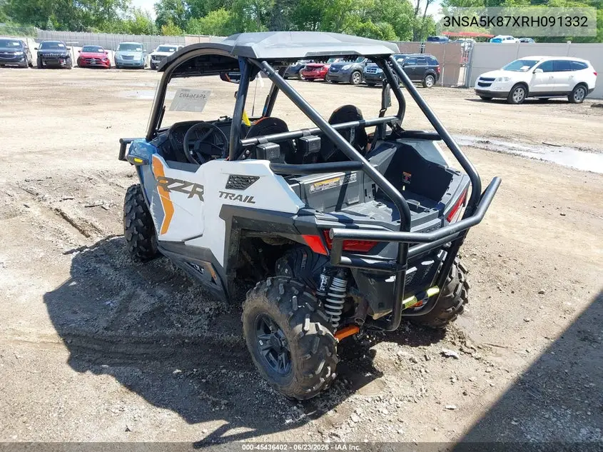 2024 Polaris Rzr Trail Ultimate VIN: 3NSA5K87XRH091332 Lot: 45436402