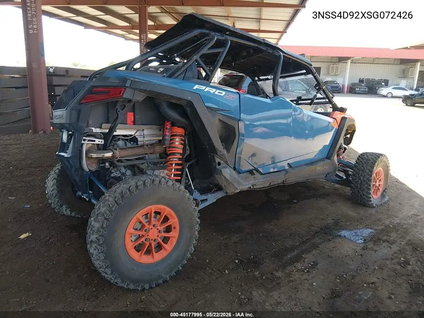 2025 Polaris Rzr Pro S 4 Ultimate VIN: 3NSS4D92XSG072426 Lot: 45177995