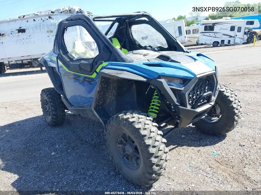 2025 Polaris Rzr Pro Xp Premium VIN: 3NSXPB926SG070058 Lot: 45278436