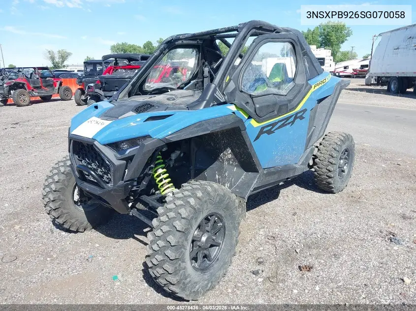 2025 Polaris Rzr Pro Xp Premium VIN: 3NSXPB926SG070058 Lot: 45278436