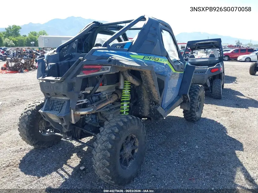 2025 Polaris Rzr Pro Xp Premium VIN: 3NSXPB926SG070058 Lot: 45278436