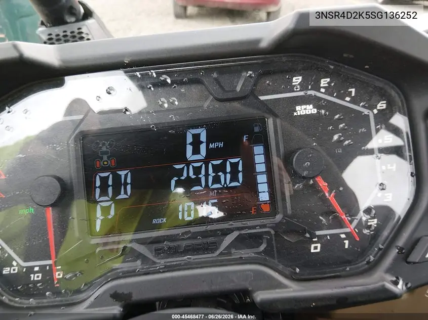 2025 Polaris Rzr VIN: 3NSR4D2K5SG136252 Lot: 45468477