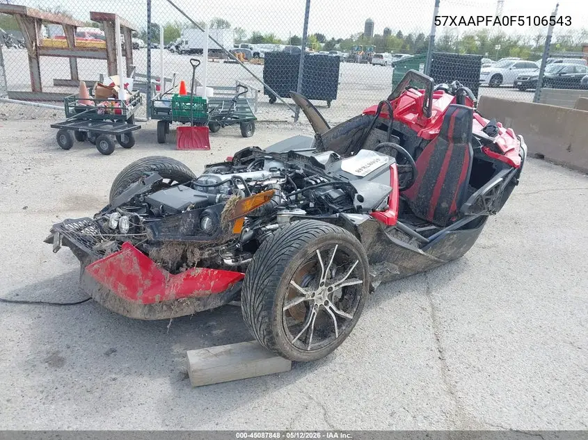2015 Polaris Slingshot VIN: 57XAAPFA0F5106543 Lot: 45087848
