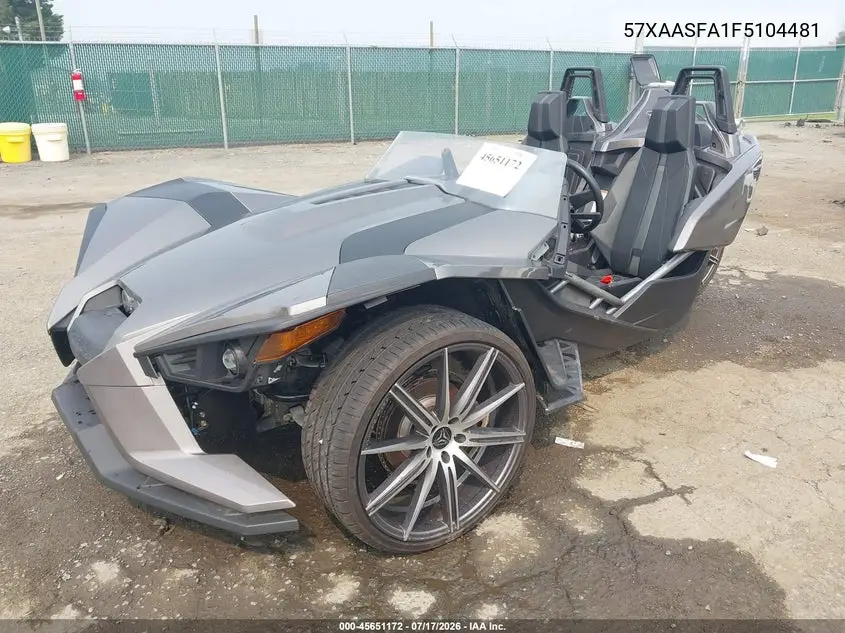 2015 Polaris Slingshot VIN: 57XAASFA1F5104481 Lot: 45651172