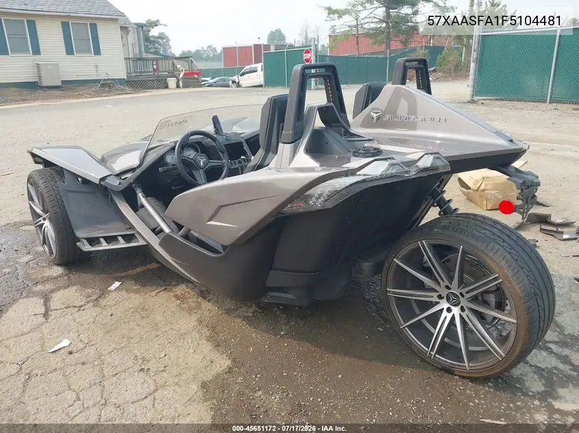 2015 Polaris Slingshot VIN: 57XAASFA1F5104481 Lot: 45651172
