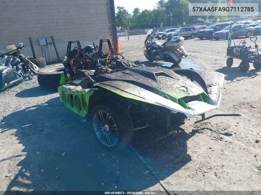 2016 Polaris Slingshot VIN: 57XAASFA9G7112785 Lot: 45166573