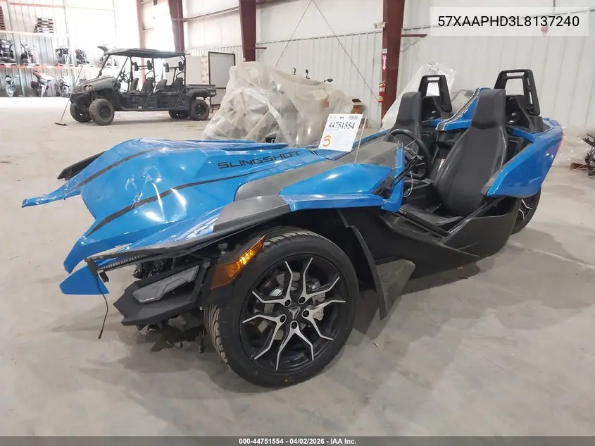 2020 Polaris Slingshot Sl VIN: 57XAAPHD3L8137240 Lot: 44751554