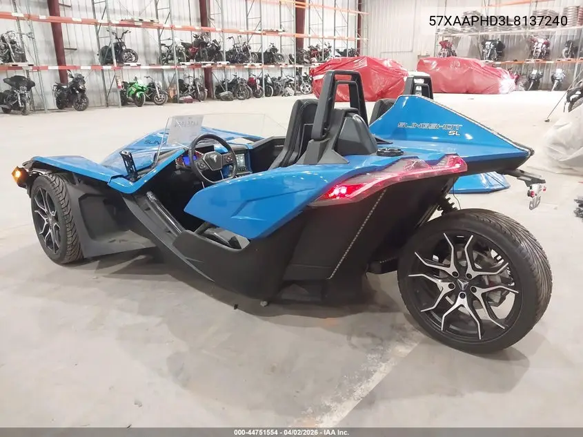 2020 Polaris Slingshot Sl VIN: 57XAAPHD3L8137240 Lot: 44751554