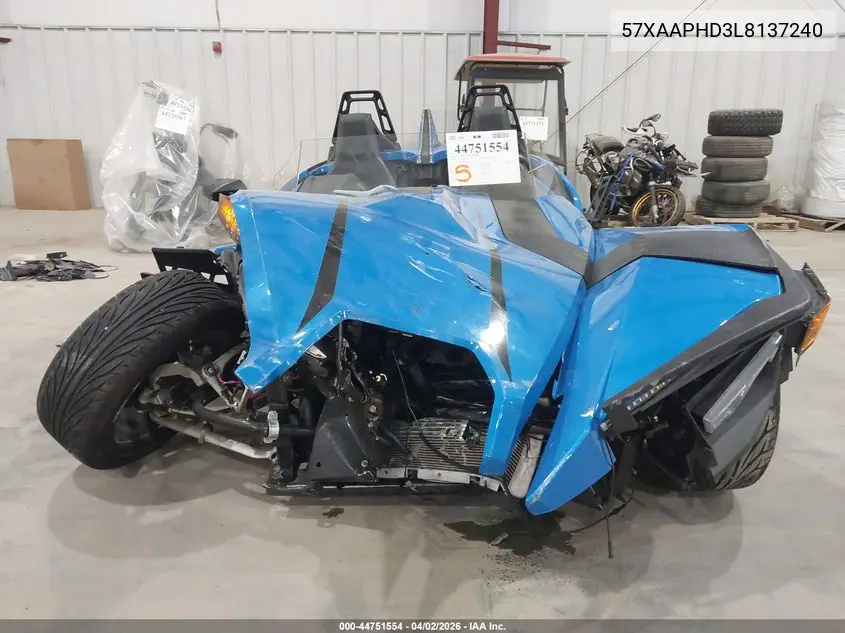 2020 Polaris Slingshot Sl VIN: 57XAAPHD3L8137240 Lot: 44751554