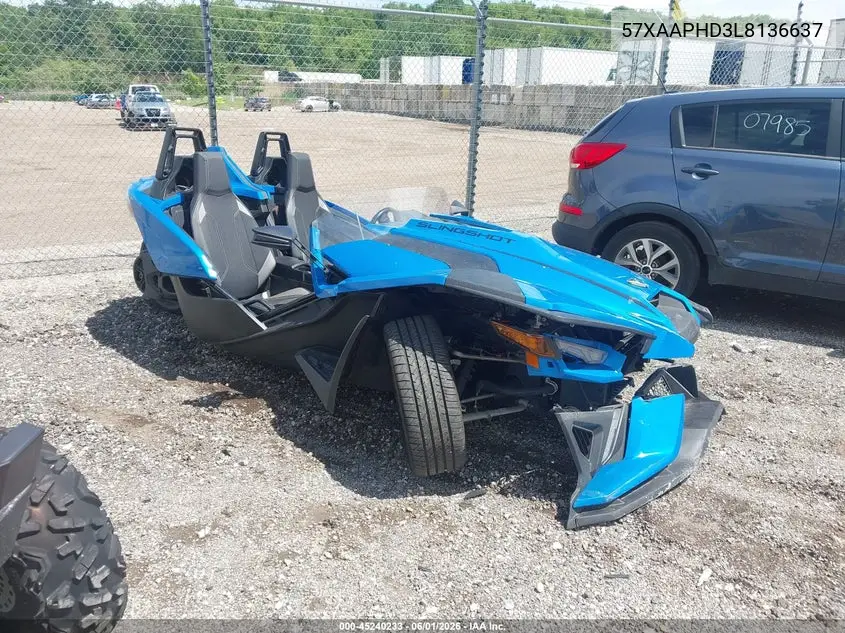 2020 Polaris Slingshot Sl VIN: 57XAAPHD3L8136637 Lot: 45240233