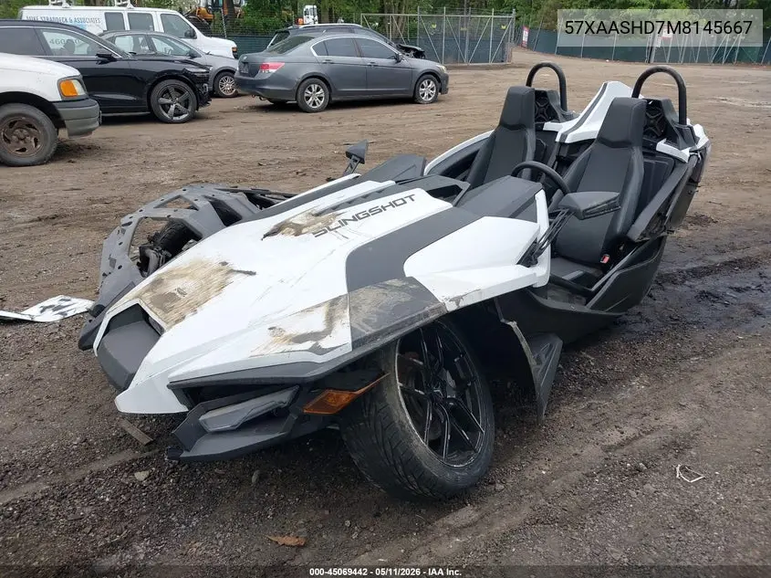 2021 Polaris Slingshot S VIN: 57XAASHD7M8145667 Lot: 45069442